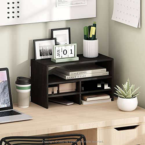 Furinno Hermite Desk Top Organizing Shelf Bookcase, Espresso - color: Espresso, size: 16.4-Inch