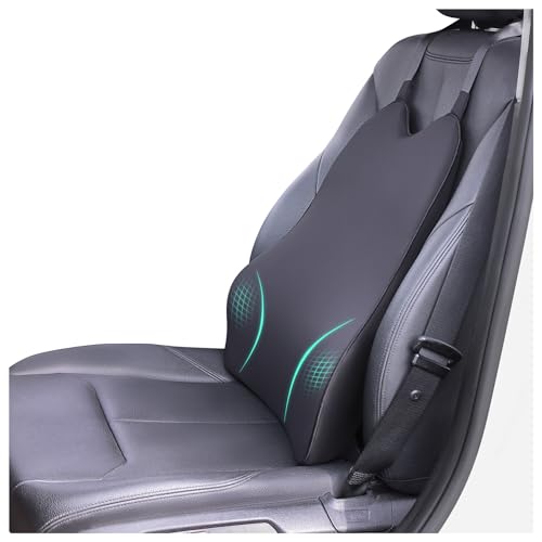 Lumbar Support Pillow for Car - 20.9 Inch Extended Car Back Support Relieves Full Back Discomfort on Long Rides, Rebuilds Support for Older Vehicles, Fits Mid-to-Large Sedans, SUVs & Trucks - size: longest 20.9" * widest 16.9" * highest 5.9"