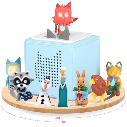 360° Round Turntable for Tonies Box 1/2 Organizer Storage Shelf, Magnetic Stand Holder for Toniebox Player Tonies Figures, Display Collection 10~15 Tonie Box Characters (Natura) - color: Natura, size: 1-Tier Turntable for Tonie