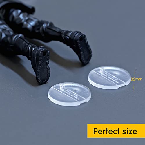 56PCS Action Figure Support Stand Bases 6inch, Clear Figure Toy Display Holder Accessories, Compatible with Mavel Legends Series/GiJeo Classified Series/D C/Mo tu 1/12 Figures, Round - color: Transparent(Round)