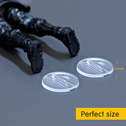100PCS Action Figure Support Stand with Peg, 6 inch Figures Toy Display Stands Holder Bases, Compatible with 1/12 Mavel Legends Series/GiJeo Classified Series/D C/Mo tu Models - color: 100PACK Transparent(Round)