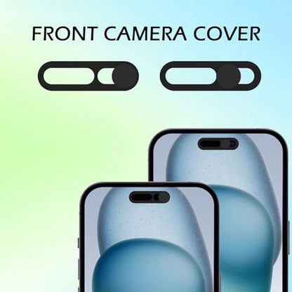 Webcam Cover,Front Camera Cover Compatible for iPhone 15/15 Plus/15 Pro/15 Pro Max/14 Pro/14 Pro Max,Protect Privacy and Security,Not Affect Face ID, 2 Pack-Black - color: Black