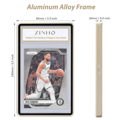 ZINHO Graded Card Case Magnetic Aluminum Alloy Slab Protector Display Case Fits 35PT PSA/CGC/CSG Cards, UV Protection (Gold) - color: Gold, style: PSA Card Case