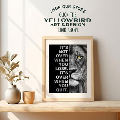 Office Wall Art For Men 11x14 - Inspirational Wall Decor - Motivational quote - positive affirmation Wall Art - Gym Motivation Poster - Man cave Wall Decorations - Lion Print - LARGE Unframed - size: 11"L x 14"W, style: Unframed