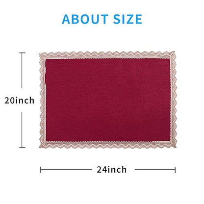 MINJIATEX Couch arm Covers,Non-Slip lace Sofa arm Covers Set of 2 Washable Sofa armrests Covers for Living Room Recliner Chair arm Cover Protectors for Leather Sofa armrest slipcover (GYDF-RED) - color: Gydf-red