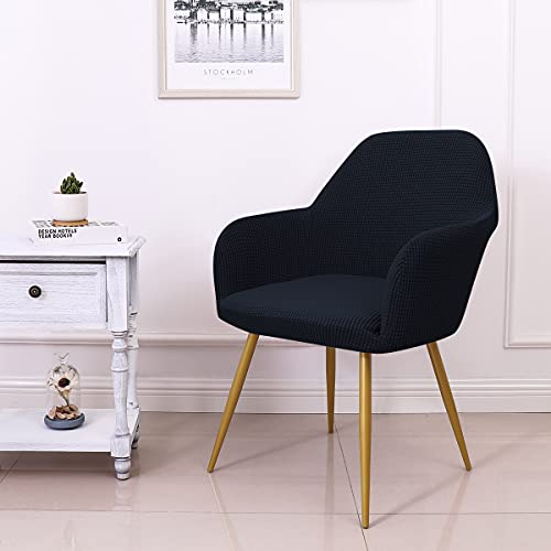 Yonus Dining Room Chair Slipcovers Parsons Chair Covers Sets Armchair Covers Removable Chair Protector Cover Seat Slipcovers for Living Room (2, Dark Blue) - color: Dark Blue, size: 2