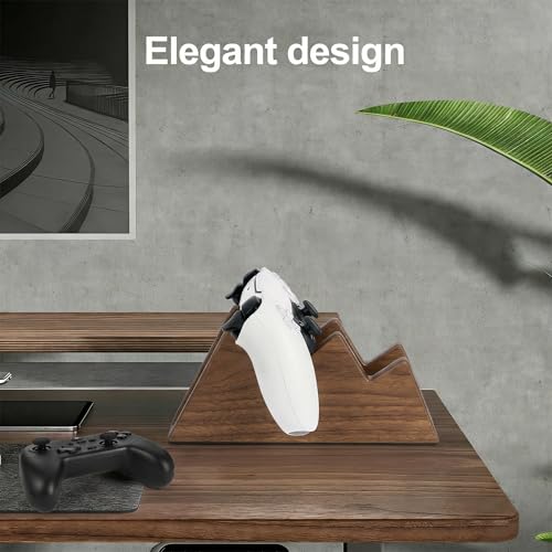 Solid Wood Controller Stand - Dual Gaming Controller Holder for Desk, Fits Xbox Series X/S, Xbox One, PS5, Switch Pro - Gamer Gift for Men