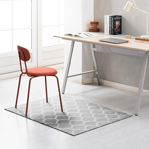 Anji Mountain Rug'd Office Chair Mat for Carpet & Hardwood Floor - Jacquard Woven, Anti-Slip Backing, Low Pile, Floor Protector Desk Chair Mat, Office Rugs for Rolling Chairs (Nickel - 36" x 48") - color: Nickel, size: 36" x 48"