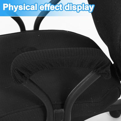 3PCS Office Chair Arm Rest Covers and Chairs Headrest Cover Stretch Armrest Protectors Removable Washable Arm Pads Cover for Office Computer Gaming Desk Chair(Black)