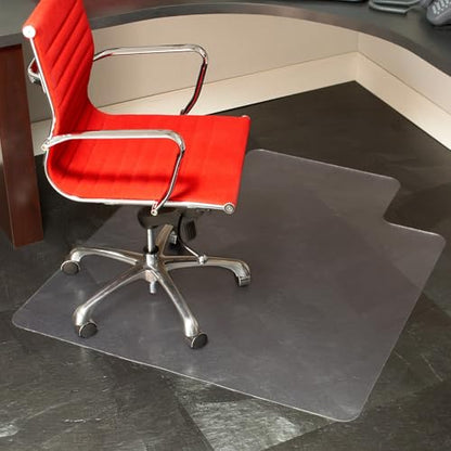 Staples Office Chair Mat, Clear Floor Mats with Lip, Hard Floors, Textured Underside, Extended Under-Desk Coverage, 48 x 36 Inch, Smooth Glide - size: 36" x 48", style: Hard Floor