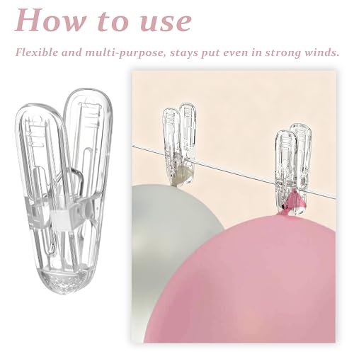 30 Pack Balloon Arch Clips – Includes 10 Large 3.5-Inch Heavy-Duty Backdrop Clips & 20 Small 2.4-Inch Clear Heavy-Duty Clips for Balloon Arch Kits Birthday Decorations Crafts and Photography Studios
