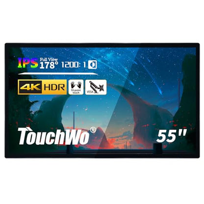 55 inch Interactive Touchscreen Monitor, Smart Board with 4K Display, Win-10 Electronic Whiteboard Touch Screen PC for Office and Classroom, Core i7 RAM 8G & ROM 256G - style: Win 10-i7-256G