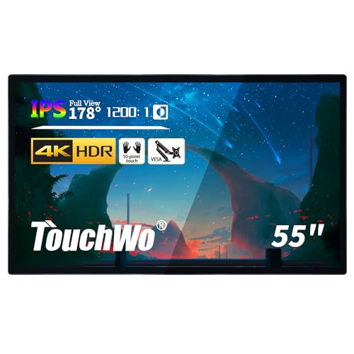 55 inch Interactive Touchscreen Monitor, Smart Board with 4K Display, Win-10 Electronic Whiteboard Touch Screen PC for Office and Classroom, Core i5 RAM 4G & ROM 128G - style: Win 10-i5-128G