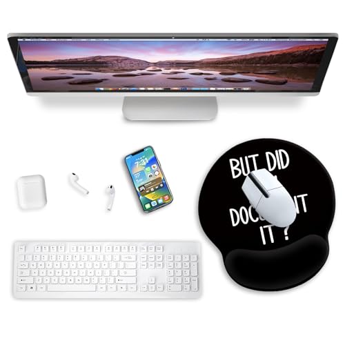 Blusabaca Funny Mouse Pad with Wrist Rest, Ergonomic Mouse Pads Wrist Support for Desk, Gaming Mousepad for Wireless Mouse Work Desk Accessories Office Supplies Decor But Did You Document It Black - color: But Did You-Black