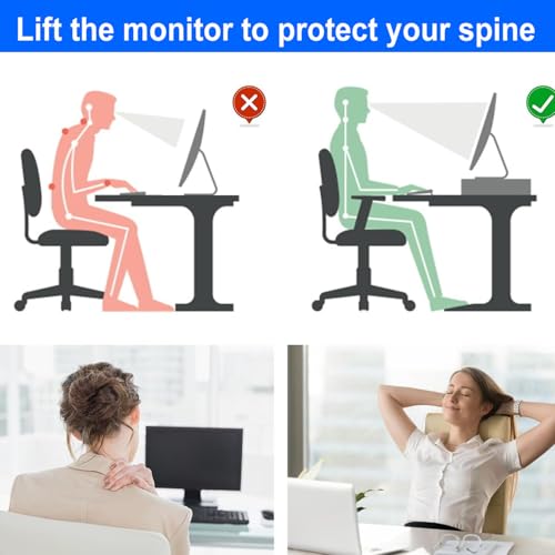 gianotter Desk Organizers and Accessories, Monitor Stand with Drawer and 2 Pen Holder, Desktop Organizer Suitable for Offices and Dormitories (Black) - color: Black-Ventilated