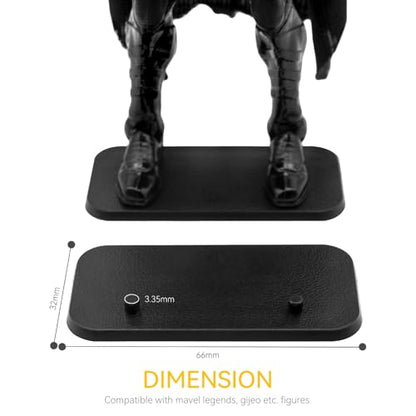 28PCS Action Figure Stand 6 Inch Display Bases with Peg Holder Accessories Compatible with Mavel Legends Series/GiJeo Classified Series/D C/Mo tu Models 1/12 Figures, Black Square - color: 28PACK Black(Square)