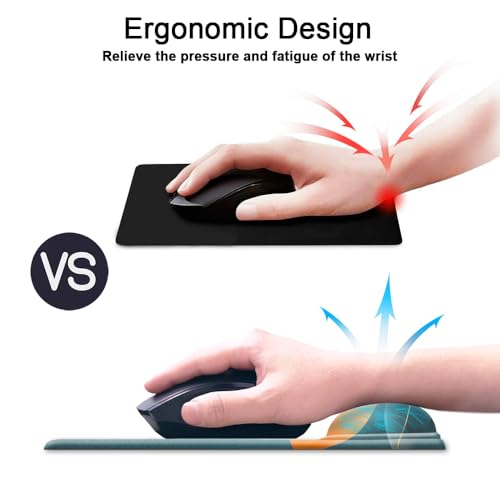 HOPONY Gel Wrist Rest Mouse Pad-Ergonomic Office Mousepad with Wrist Support-Non-Slip,Design Desk Accessories Mat for Home&Game Decor Art Tree - color: Art Tree