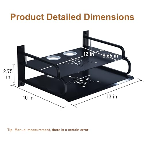 HNVNER Floating AV Shelves,Projector Wall Mount DVD Shelf,Floating Entertainment Center Bracke Under TV for Cable Boxes/Games Console/DVR/TV Accessories (Double Layer) - size: Double Layer