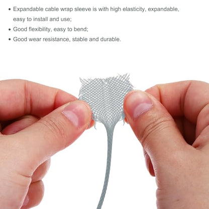 uxcell Expandable Sleeving, 1/4-inch 100ft Cable Sleeve, Gray - color: Gray, size: 1/4" x 100 Ft
