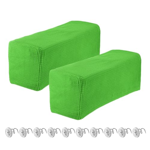 uxcell 2pcs Stretch Armrest Covers for Chairs/Sofas, Couch Arm Covers with Twist Pin, Furniture Protector Slipcovers Grass Green - color: Grass Green