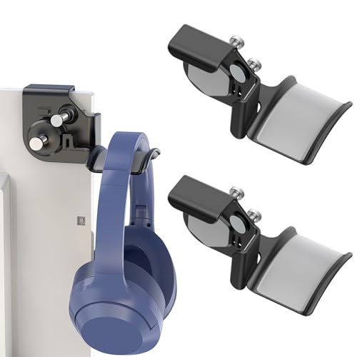 2-Pack Monitor Stand for Headphones and Headsets, Clamp-On Adjustable Headset Holder Space-Saving Desk Organizer(Black) - color: 2-Pack Black