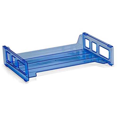 Officemate Blue Glacier Side Load Letter Tray, Transparent Blue (23218)