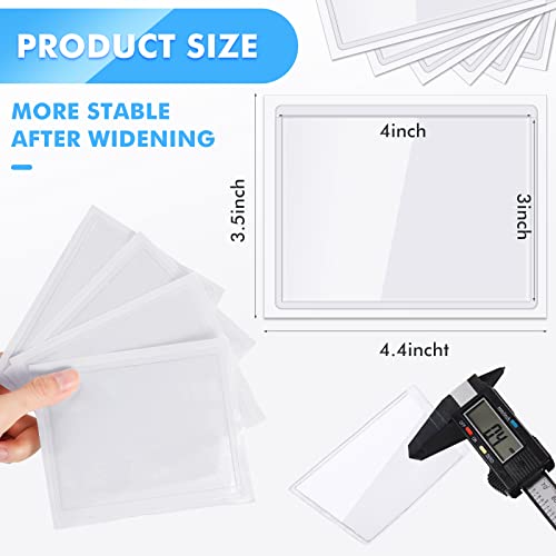 Chinco 30 Pcs Self Adhesive Pockets, Bin Labels for Storage Bins, Clear Pocket Label Sleeves, Plastic Index Card Holder with Top Open for Organizing Bins Box Drawer(4 x 3 Inch) - size: 4 x 3 Inches
