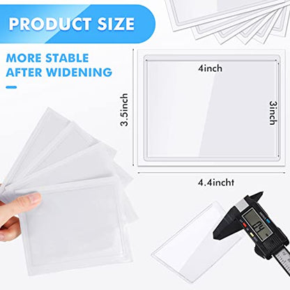 Chinco 30 Pcs Self Adhesive Pockets, Bin Labels for Storage Bins, Clear Pocket Label Sleeves, Plastic Index Card Holder with Top Open for Organizing Bins Box Drawer(4 x 3 Inch) - size: 4 x 3 Inches