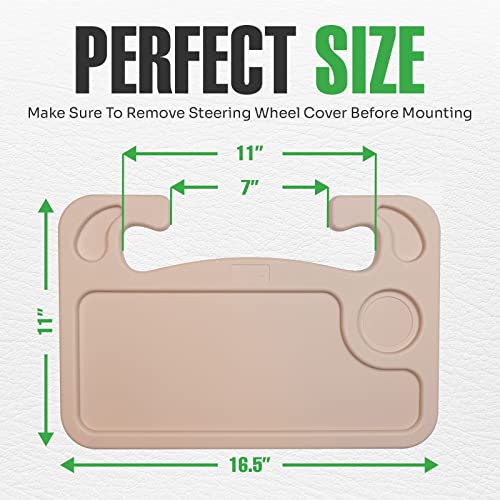 lebogner Steering Wheel Tray, Car Food Trays for Eating, Laptop, Tablet, iPad Or Notebook, Hook On Auto Steering Wheel (Steering Wheel Tray, Beige) - color: Beige