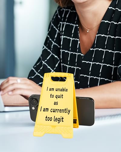 Funny Desk Shelf Decor, Unable Quit Currently Legit Mini Desk Sign | Unable Quit Currently Legit Sign, Funny Shelf Sign, Home Office Decor, Mini Desk Sign - style: I Am Currently Too Legit