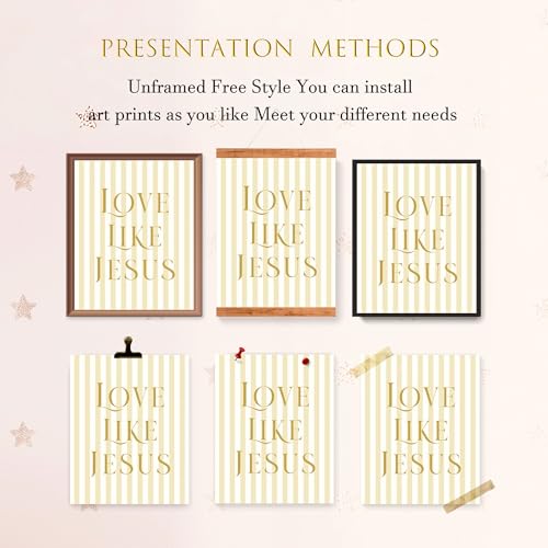 LARTSFRO Coquette Yellow Bow Jesus Wall Art Decor Posters, Butter Yellow Bow Christian Room Bedroom Bathroom Dorm Wall Art Decor Aesthetic for College Teen Girls Gifts, Inspirational Bible Verses Bow Wall Decor, 10x8 Inch Set of 4 Bow Pictures(UNFRAMED) -