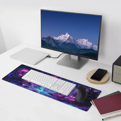 Mushroom Mouse Pad Extended Large Gaming Mouse Pad XL Stitched Edges for Gamer Home Office 31.5 X 11.8 Inch - color: Mushroom