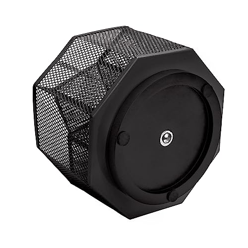 Annova Mesh Desk Organizer Rotate with 5 Compartments Spinning Tidy Candy/Pen Holder Office, Art Supply, Storage, Classroom, Home (Black) - color: Black