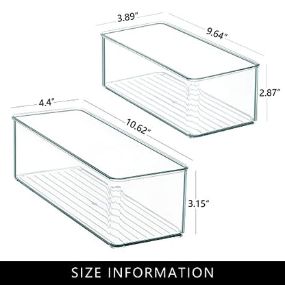 Qilinba 8 PACK Drawer Organizers Deep Drawer Organizer Bins Silverware Organizer Clear Stackable Storage Bins for Bathroom, Pantry, Office, Vanity, Desk Organization and Storage