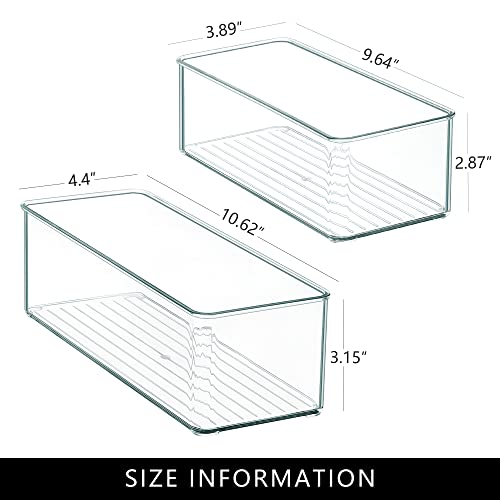 Qilinba 8 PACK Drawer Organizers Deep Drawer Organizer Bins Silverware Organizer Clear Stackable Storage Bins for Bathroom, Pantry, Office, Vanity, Desk Organization and Storage