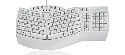 Perixx PERIBOARD-512W Periboard-512 Ergonomic Split Keyboard - Natural Ergonomic Design - White - Bulky Size 19.09"X9.29"X1.73", US English Layout - color: White