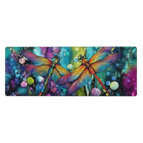 Dragonfly Mouse Pad Extended Large Gaming Mouse Pad XL Stitched Edges for Gamer Home Office 31.5 X 11.8 Inch - color: Dragonfly 11