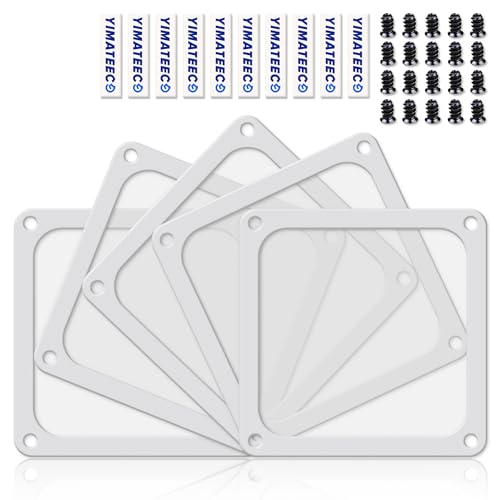 Dust Filter PC 120mm for Computer Cooler/PSU/Routers Nylon 80 Mesh, Magnetic Frame PC Fan Dust Mesh PC Cooler Filter Dustproof Computer Fan Grills (Nylon, 120 * 120mm, 5pcs, White) - color: White, size: 5pcs - Nylon