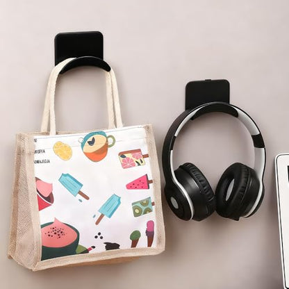 30 PCS Headphone Wall Hangers with Nano Tape, Adhesive Gaming Headphone Stand Headset Holder Hook Wall Desk Closet Door Mount for Most Headphone Controller Hat Baseball Caps (Black)