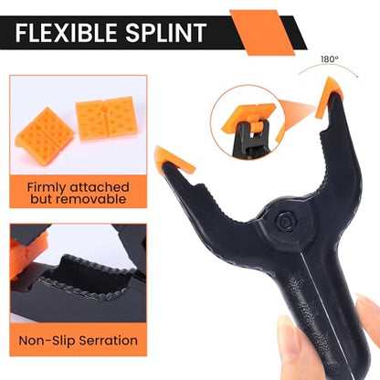 ECY Spring Clamps Heavy Duty 3.5 Inch 12 Pack - Plastic Rust Proof Clamps with Non-Slip Pads for Backdrop, Crafts, Woodworking, Photography | Multipurpose Holders for Tarps, Pool Covers & Gluing - size: 12 Pack,3.5inch