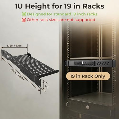Mini Rack Mount for Dell OptiPlex Micro PC Rack Mount for Dell OptiPlex MFF 7050 5070 7020 3000 3060 9020 1U Hinged Server Rack Shelf for Dell Mini PC for 19” Server Rack or Cabinet with Cable Ties
