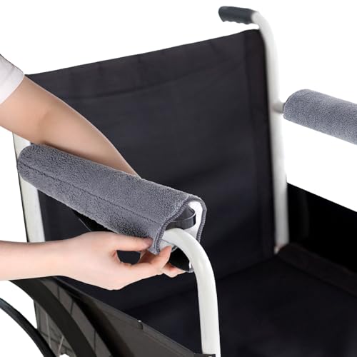 Wheelchair Armrest Pads, 2 Pcs Widened Wheelchair Armrest Covers Self Adhesive Strips Wheelchairs Accessories Adults Soft Wheel Chair Arm Rest Pads for Wheelchairs Office Chairs, Wicking