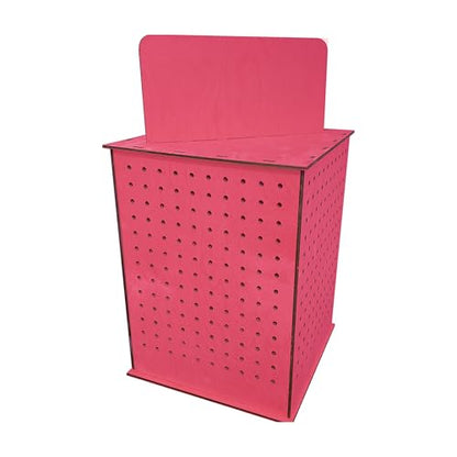 TORCHED DISPLAYS Rotating Display Stand | 22.5 x 16.76-inch | Rotating Organizer Wood Pegboard | Pegboard Display Stand for Craft Shows, Vendor Events, Jewelry, Accessories | Pink - style: Pink