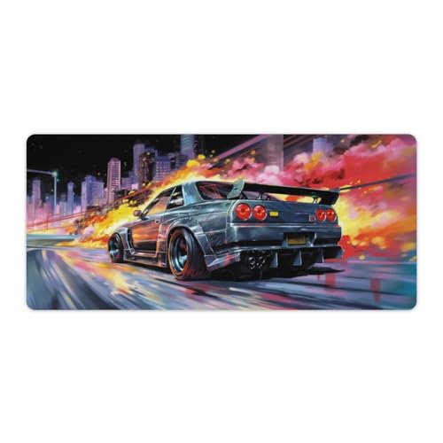 Large Mouse Pad Gaming Cool Japanese Anime R32 Tokyo Drift JDM Car Desk Mat Long Big Mousepad Extended Keyboard Computer Pad Office Desk Organizers and Accessories 35.4 x 15.7 inch - size: 40x90cm