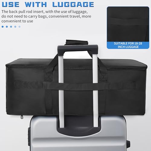 AKOZLIN Extra Large Travel Gig Band Cable File Bag With Separate Bags,DJ Cord Organizer Case for Laptop,DJ Gear,Sound Instrument and Musician Accessories 30"x11"x14.5" - color: Black-Grey, size: 30"x11"x14.5"