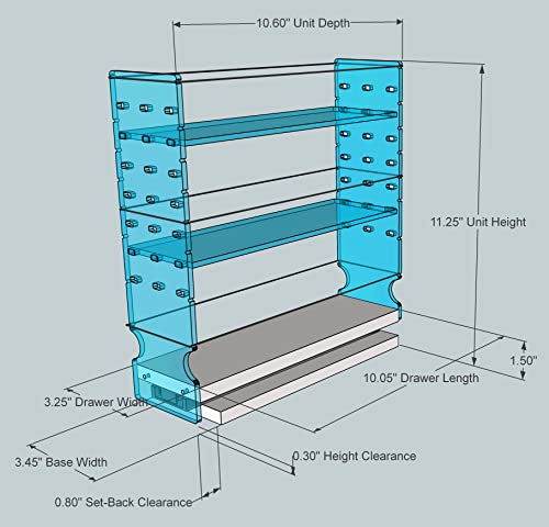 Vertical Spice Adjustable Spice Rack Drawer - Pull Out Cabinet Organizer - Kitchen and Pantry Organizers and Storage - Spice Caddy - 1 Drawer, 2 Upper Tier (3.45" W x 11.25" H x 10.6" D, Cream) - color: 3.25" Drawer, Adjustable Shelves