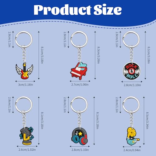 Keychains Bulk,Funny Key Chain for Prizes Incentives Holiday Gifts Birthday Party Favors - color: 22pcs Music Keychains