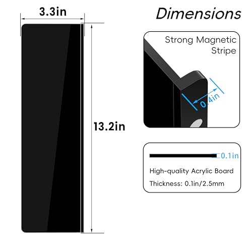 Magnetic Monitor Memo Board, Acrylic Message Reminder Board for Moniter Side, Office Desk Accessories for Women Men, Computer Sticky Note Holder Home Office Memo Holder, Black, XL - style: 13.2" X 3.3"-Black-1Pack