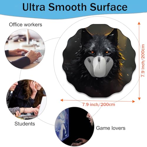 Pen Holder and Anti-Slip Mouse Pad Combination, Makeup Brush Storage Box, Tableware Storage Box, Suitable for Office and Home - Black Wolf - color: Black Wolf