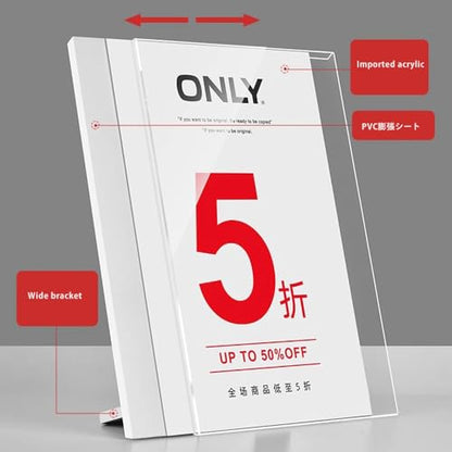 Acrylic Sign Holder A3/A4/A5 Menu Displays L Shape Sign Stand Table Top Sign Stand (Horizontal A3 420×297mm/16.54×11.69inches) - color: Horizontal A3 420×297mm/16.54×11.69inches